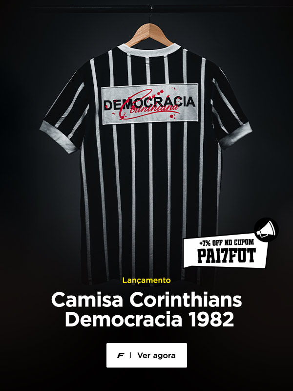 Lançamento: Camisa Corinthians Democracia 1982 Preta, utilize o cupom PAI7FUT e garanta +7% OFF. Aproveite >>>