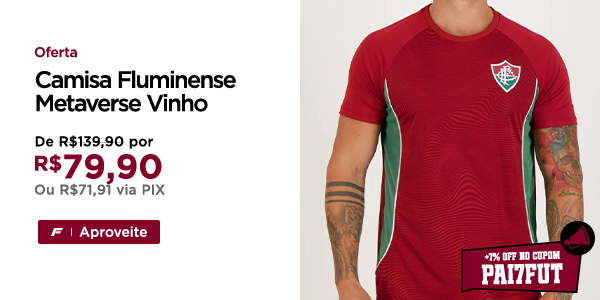 Oferta: Camisa Fluminense Metaverse Vinho, por apenas R$ 79,90. Aproveite! >>>