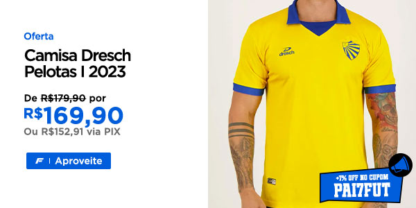 Oferta: Camisa Dresch Pelotas I 2023, por apenas R$ 169,90. Clique e aproveite >>>