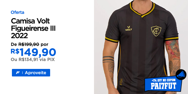 Oferta: Camisa Volt Figueirense III 2022, por apenas R$ 149,90. Clique no banner e aproveite >>>